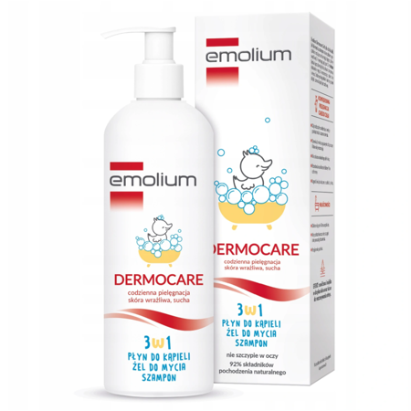 Emolium Dermocare 3w1 400ml płyn do kąpieli, żel do mycia, szampon
